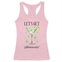 Funny Irish St Patrick's Day Cocktail Racerback Tank Top Let's Get Shamrocked Irish Festival