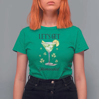 Funny Irish St Patrick's Day Cocktail T Shirt For Women Let's Get Shamrocked Irish Festival