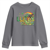 Funny St Patrick's Day Lucky Charm Youth Sweatshirt Rainbow Gold Pot Clover