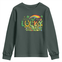 Funny St Patrick's Day Lucky Charm Youth Sweatshirt Rainbow Gold Pot Clover