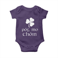 Funny Irish Pog Mo Thoin Baby Onesie St Patrick's Day Gaelic Saying Shamrock