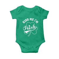 Funny Kiss Me I'm Irish St Patricks Day Baby Onesie Vintage Shamrock