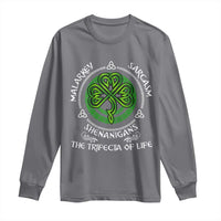 Funny St Patricks Day Irish Pride Long Sleeve Shirt Malarkey Sarcasm Shenanigans The Trifecta Of Life