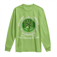 Funny St Patricks Day Irish Pride Long Sleeve Shirt Malarkey Sarcasm Shenanigans The Trifecta Of Life
