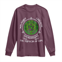 Funny St Patricks Day Irish Pride Long Sleeve Shirt Malarkey Sarcasm Shenanigans The Trifecta Of Life