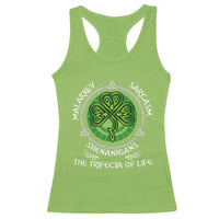 Funny St Patricks Day Irish Pride Racerback Tank Top Malarkey Sarcasm Shenanigans The Trifecta Of Life