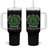 Funny St Patricks Day Irish Pride Tumbler With Handle Malarkey Sarcasm Shenanigans The Trifecta Of Life