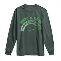Funny Irish St. Patrick's Day Long Sleeve Shirt Drunk-O-Meter Drinking Party Shamrock