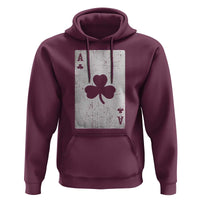 Funny St Patrick's Day Shamrock Clubs Poker Card Hoodie