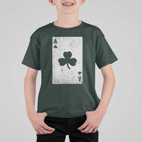 Funny St Patrick's Day Shamrock Clubs Poker Card T Shirt For Kid