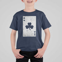 Funny St Patrick's Day Shamrock Clubs Poker Card T Shirt For Kid
