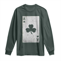 Funny St Patrick's Day Shamrock Clubs Poker Card Long Sleeve Shirt