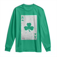 Funny St Patrick's Day Shamrock Clubs Poker Card Long Sleeve Shirt