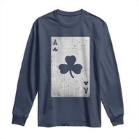 Funny St Patrick's Day Shamrock Clubs Poker Card Long Sleeve Shirt