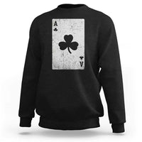 Funny St Patrick's Day Shamrock Clubs Poker Card Sweatshirt