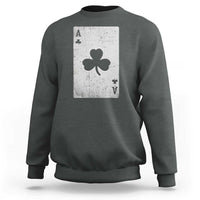Funny St Patrick's Day Shamrock Clubs Poker Card Sweatshirt