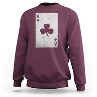 Funny St Patrick's Day Shamrock Clubs Poker Card Sweatshirt