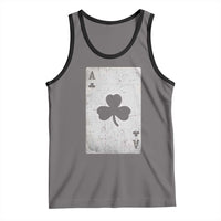 Funny St Patrick's Day Shamrock Clubs Poker Card Tank Top