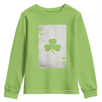 Funny St Patrick's Day Shamrock Clubs Poker Card Youth Sweatshirt