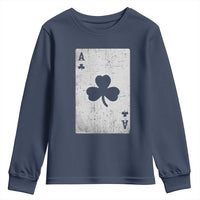 Funny St Patrick's Day Shamrock Clubs Poker Card Youth Sweatshirt