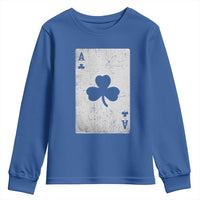 Funny St Patrick's Day Shamrock Clubs Poker Card Youth Sweatshirt