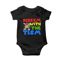 Funny Rizz Em With The Tism Baby Onesie Autism Awareness Dabbing Puzzle