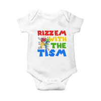 Funny Rizz Em With The Tism Baby Onesie Autism Awareness Dabbing Puzzle