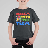 Funny Rizz Em With The Tism T Shirt For Kid Autism Awareness Dabbing Puzzle