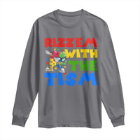 Funny Rizz Em With The Tism Long Sleeve Shirt Autism Awareness Dabbing Puzzle