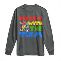 Funny Rizz Em With The Tism Long Sleeve Shirt Autism Awareness Dabbing Puzzle