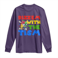 Funny Rizz Em With The Tism Long Sleeve Shirt Autism Awareness Dabbing Puzzle