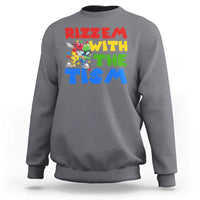 Funny Rizz Em With The Tism Sweatshirt Autism Awareness Dabbing Puzzle