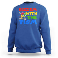 Funny Rizz Em With The Tism Sweatshirt Autism Awareness Dabbing Puzzle