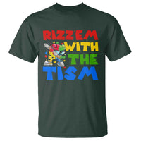 Funny Rizz Em With The Tism T Shirt Autism Awareness Dabbing Puzzle