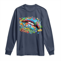 Funny Kiss My Aspergers Long Sleeve Shirt Asperger Syndrome Autism Awareness