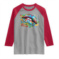 Funny Kiss My Aspergers Raglan Shirt Asperger Syndrome Autism Awareness