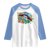 Funny Kiss My Aspergers Raglan Shirt Asperger Syndrome Autism Awareness