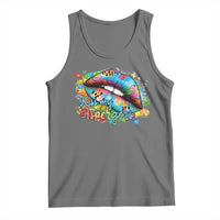 Funny Kiss My Aspergers Tank Top Asperger Syndrome Autism Awareness