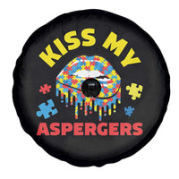 Funny Kiss My Aspergers Spare Tire Cover Asperger Syndrome Autism Awareness Puzzle Lips