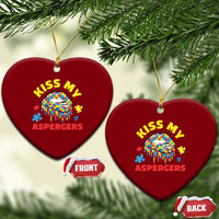 Funny Kiss My Aspergers Ceramic Ornament Asperger Syndrome Autism Awareness Puzzle Lips