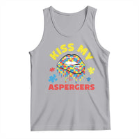 Funny Kiss My Aspergers Tank Top Asperger Syndrome Autism Awareness Puzzle Lips