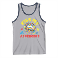 Funny Kiss My Aspergers Tank Top Asperger Syndrome Autism Awareness Puzzle Lips