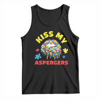 Funny Kiss My Aspergers Tank Top Asperger Syndrome Autism Awareness Puzzle Lips