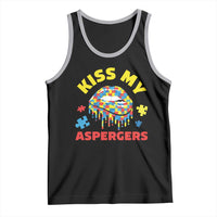 Funny Kiss My Aspergers Tank Top Asperger Syndrome Autism Awareness Puzzle Lips