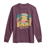 Funny Spring Break Long Sleeve Shirt Spring Vacation Beach Palm Tree