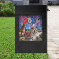 Cat Selfie with Bigfoot USA 250 Years Garden Flag Funny 4th Of July Cat Graphic