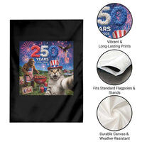 Cat Selfie with Bigfoot USA 250 Years Garden Flag Funny 4th Of July Cat Graphic