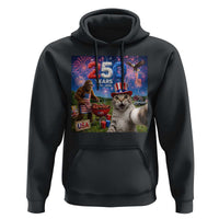 Cat Selfie with Bigfoot USA 250 Years Hoodie Funny 4th Of July Cat Graphic