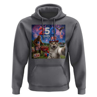 Cat Selfie with Bigfoot USA 250 Years Hoodie Funny 4th Of July Cat Graphic