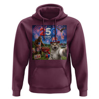 Cat Selfie with Bigfoot USA 250 Years Hoodie Funny 4th Of July Cat Graphic